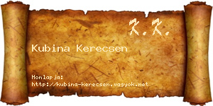 Kubina Kerecsen névjegykártya